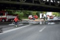 LKW blieb unter Bruecke haengen Koeln Ehrenfeld Innere Kanalstr Hornstr P394